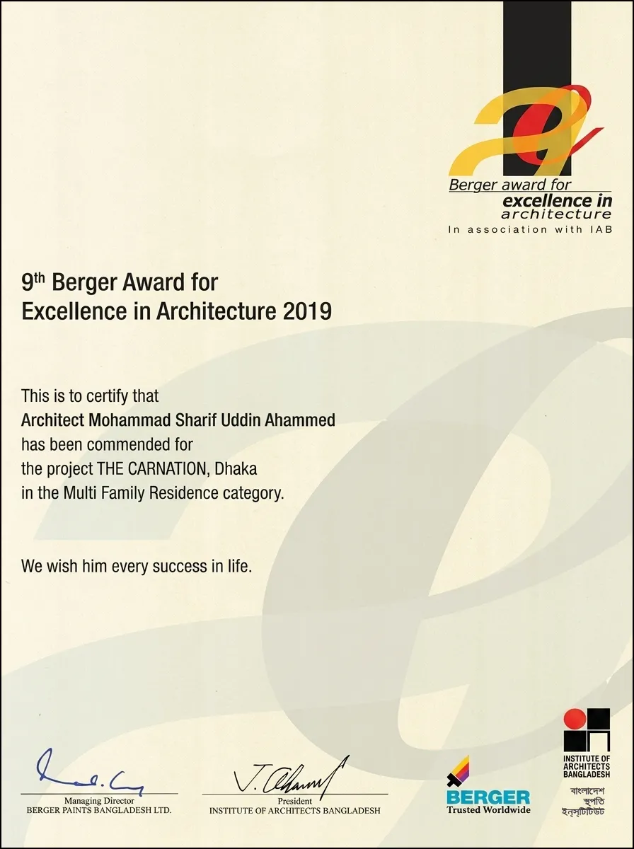9th Berger Award for Excellence in Architecture 2019
