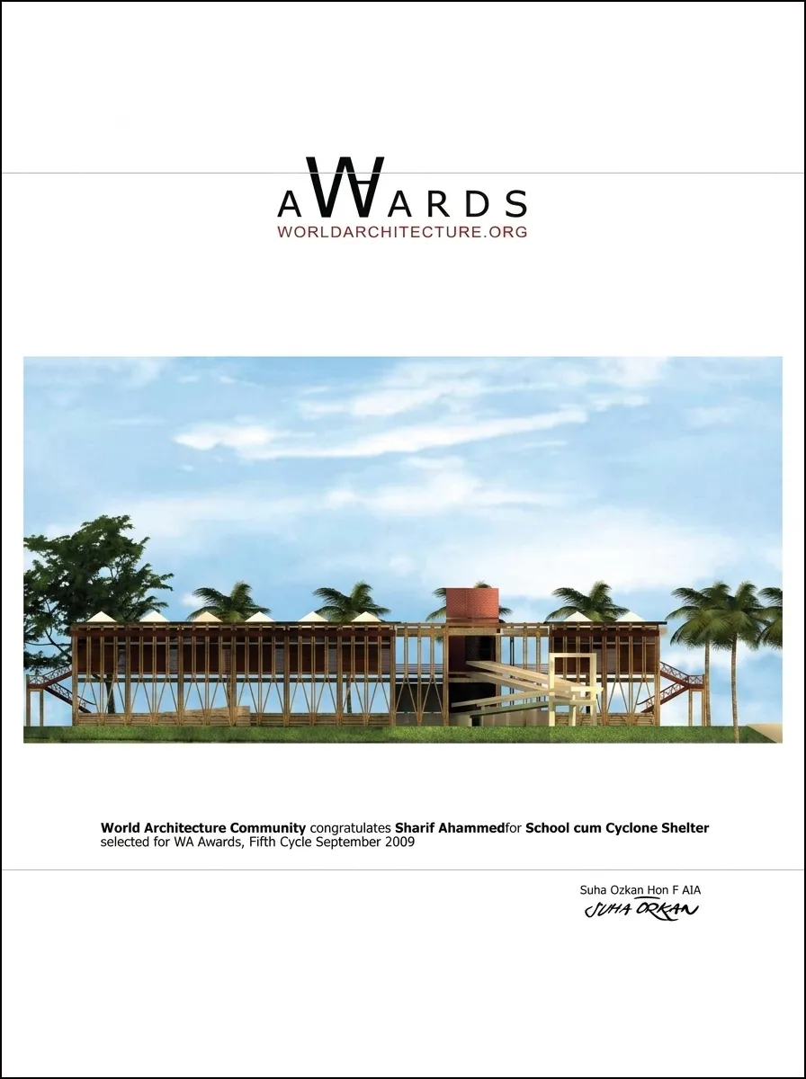 Award certificate from the World Architecture Community